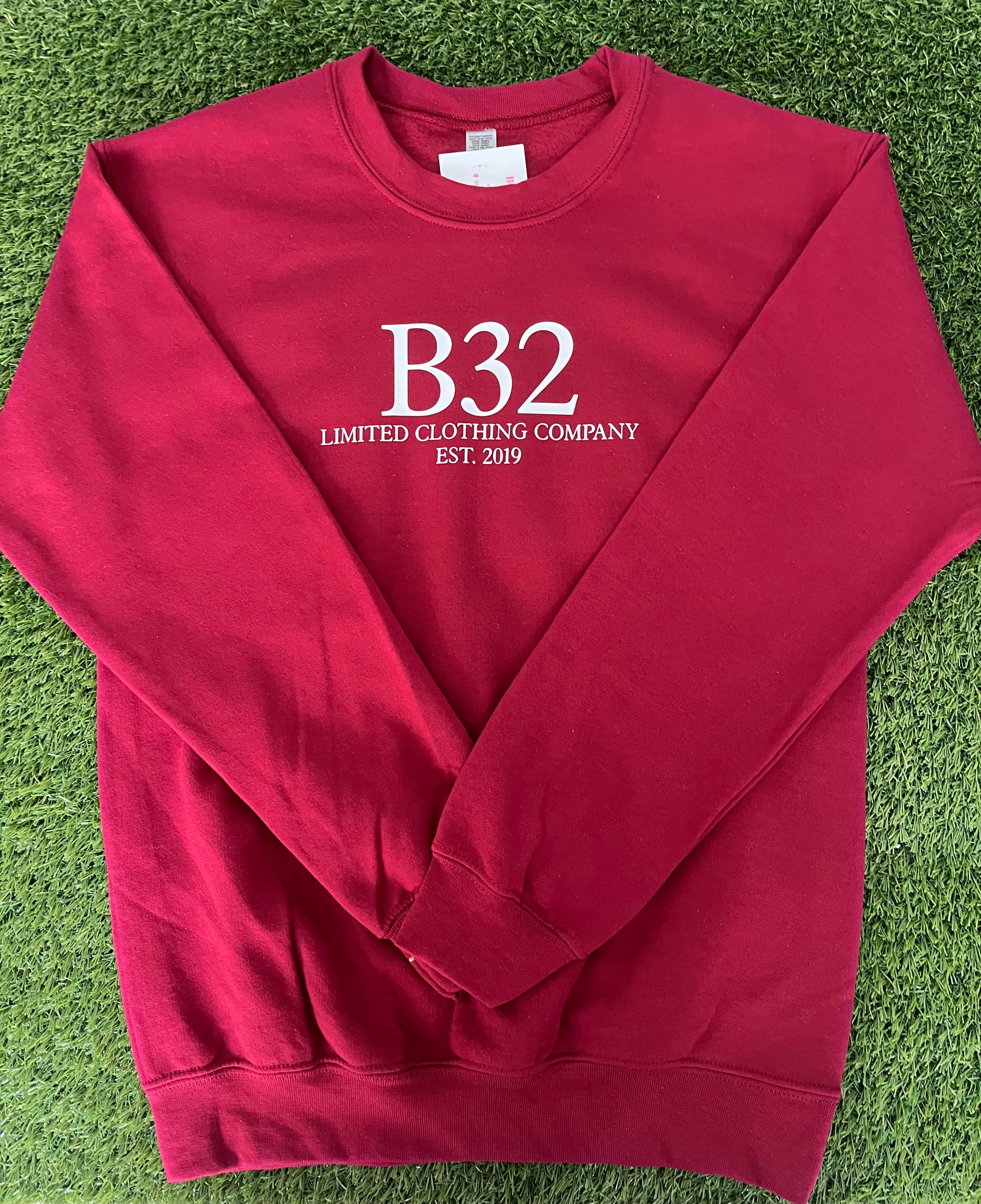 B32 Unisex Sweatshirt - Dark Red, Black & Pink