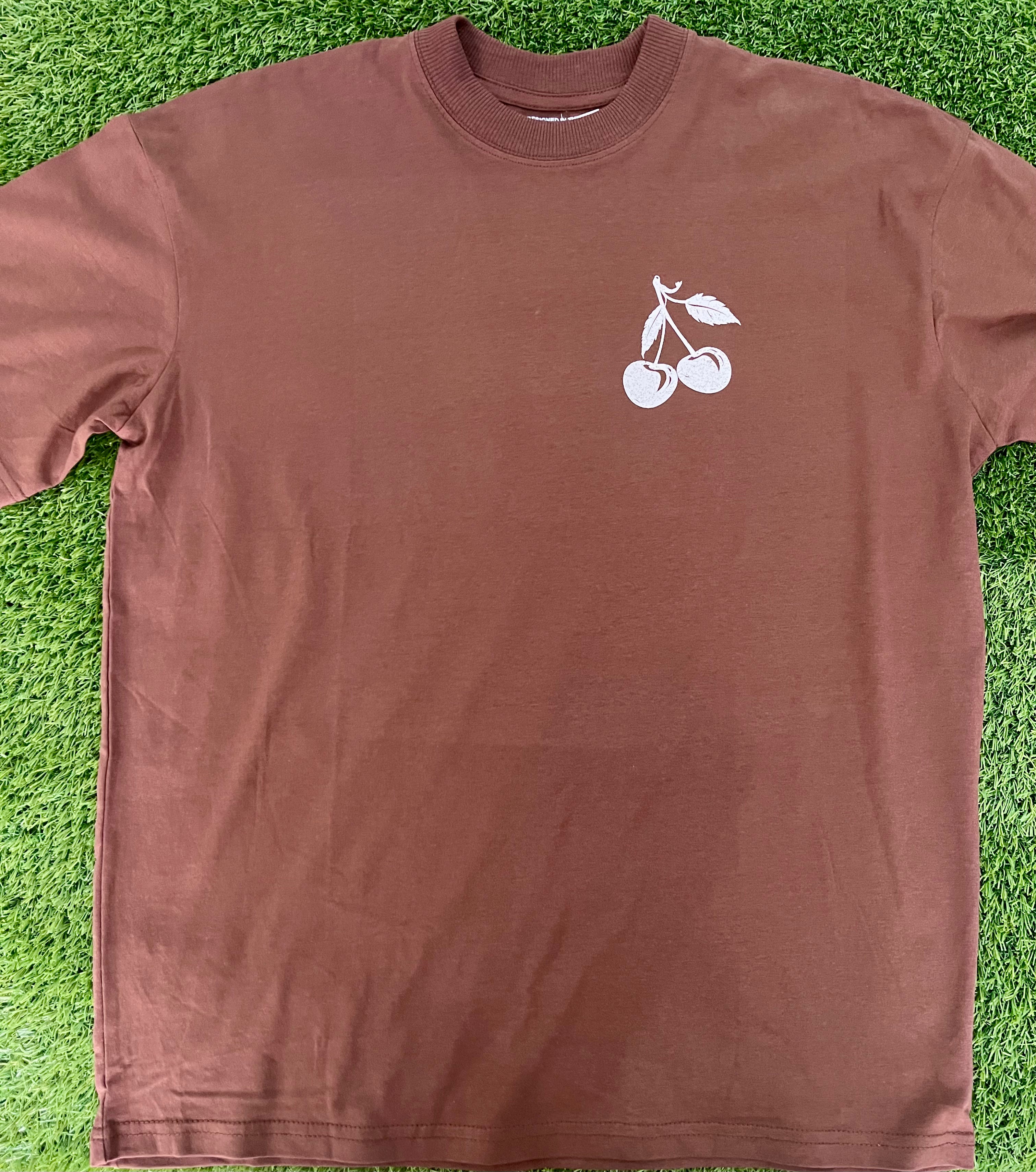 Cherries Oversized T-Shirt - Brown