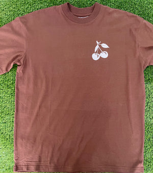 Cherries Oversized T-Shirt - Brown