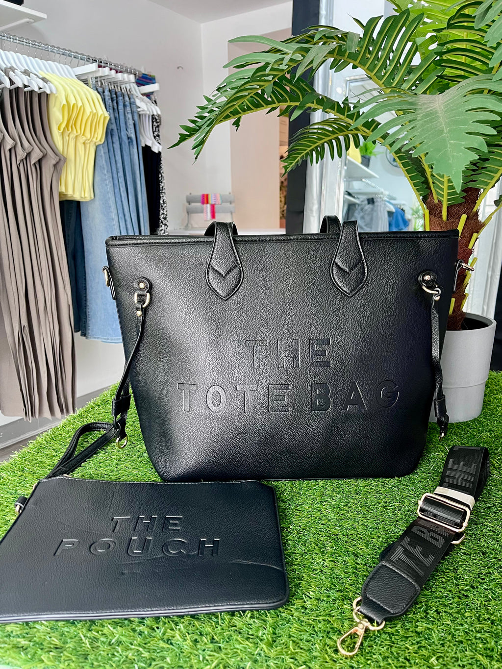 Large "the tote bag" set - Black