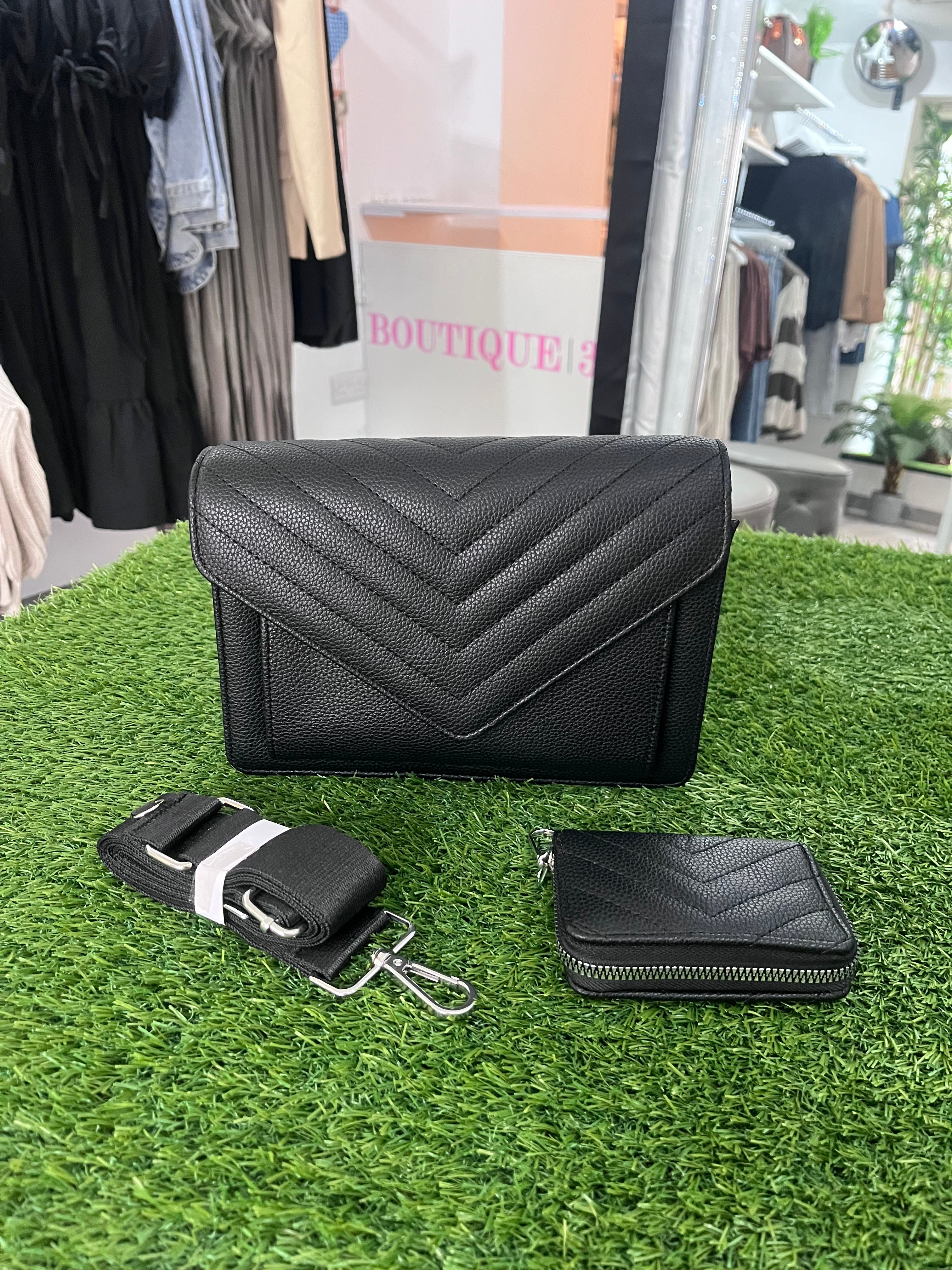 Black Envelope Cross Body Bag