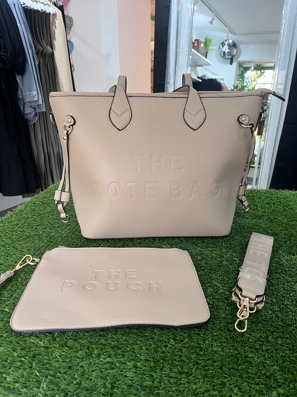 Large The Tote Bag Set - Beige