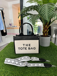 The Tote Bag Summer Canvas - Cream & Black
