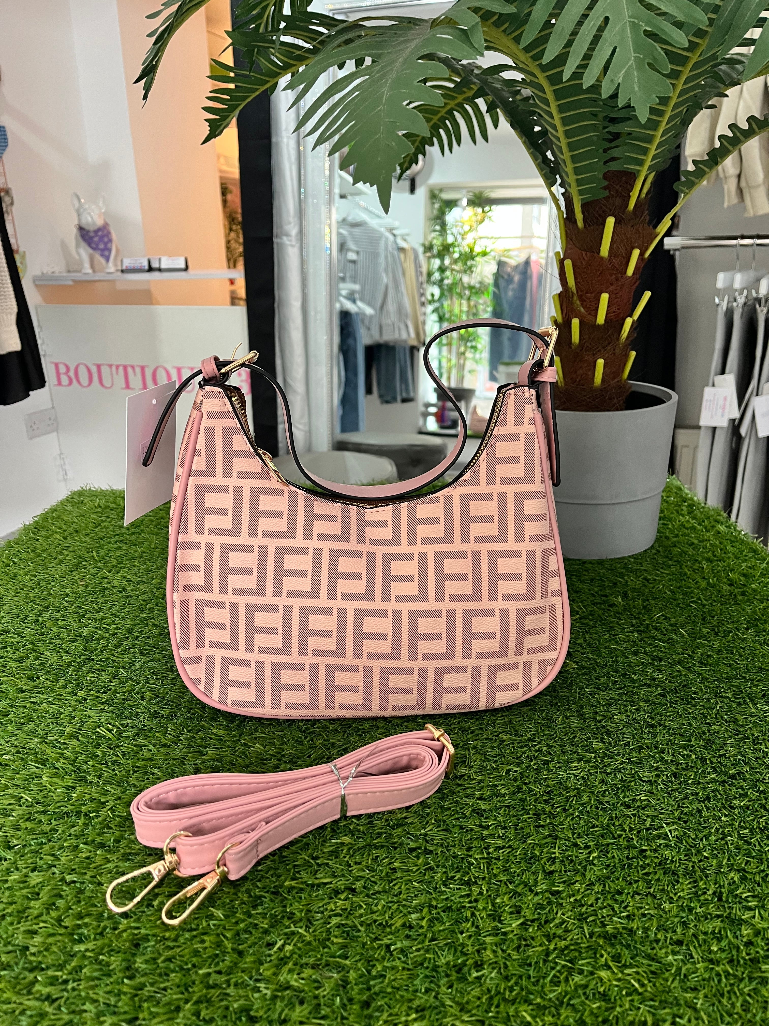 Pink Printed Over Shoulder & Cross Body Bag