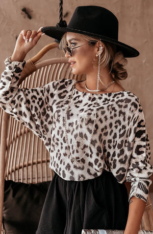 Leopard Print Batwing Top