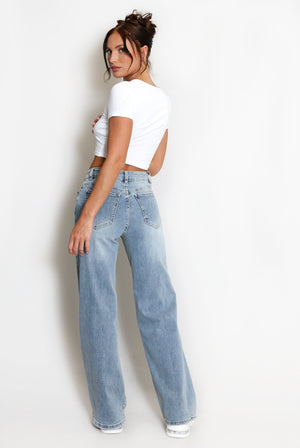 Mid Blue Wide Leg jeans