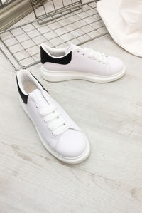 White & Black Chunky Sole Trainer